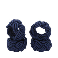 Servettring fläta 4-p Navy blue