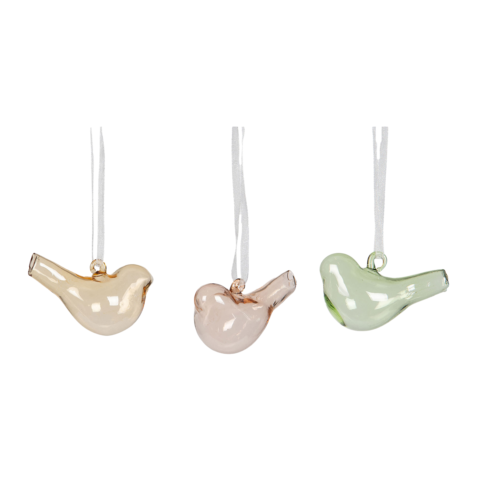 Hänge Fåglar glas Pastell Mix 3-pack 