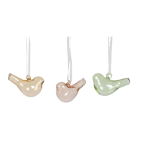 Hänge Fåglar glas Pastell Mix 3-pack 